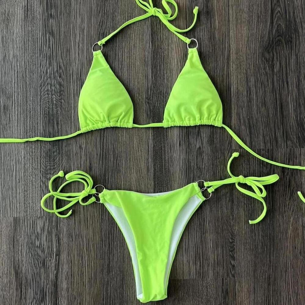 Neon green bikini set